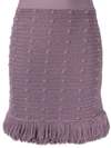 BOTTEGA VENETA KNITTED SKIRT WITH FRINGED BOTTOM,11716251