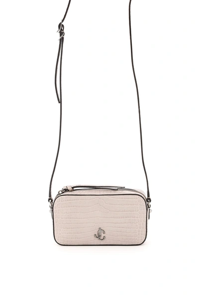 Jimmy Choo Hale Camera Bag In Grey,beige