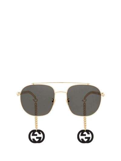 Gucci Gg0727s Gold Sunglasses