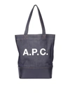 APC AXEL DENIM AND LEATHER SHOPPING BAG