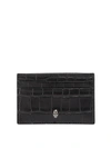 ALEXANDER MCQUEEN CROCO PRINT LEATHER CARD HOLDER