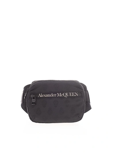 Alexander Mcqueen Logo Pattern Belt Bag In Black