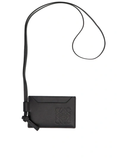 Loewe Lace Card Holder In Black