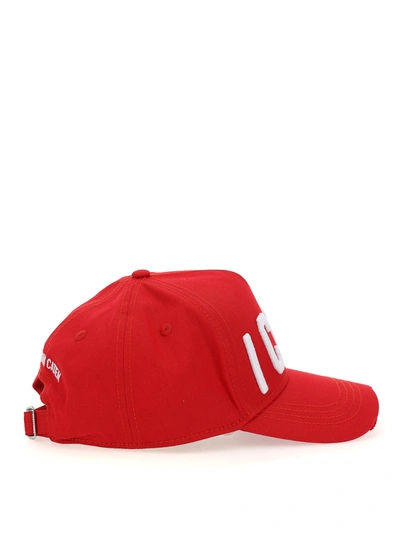 Dsquared2 Baseball Hat In Red Fabric