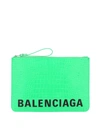 BALENCIAGA FLUO LEATHER CLUTCH