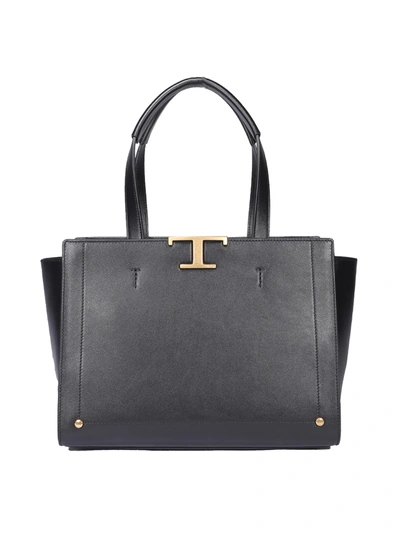 Tod's Medium Signature Tote Bag In Black