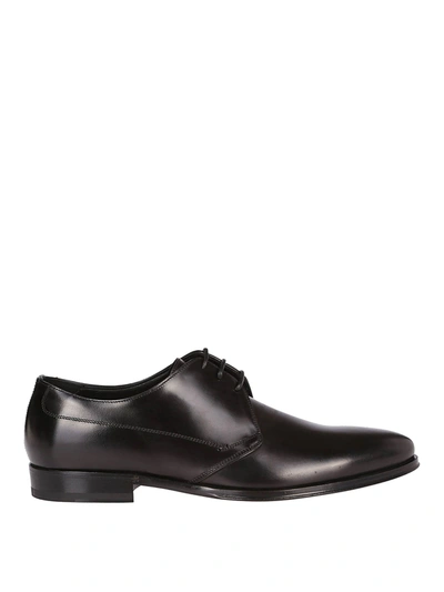 Dolce & Gabbana Smooth Leather Black Derby Shoes