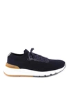 Brunello Cucinelli Fabric Sneakers In Dark Blue