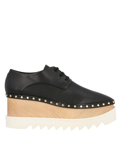 Stella Mccartney Elyse Black Polyurethane Lace-up Shoes