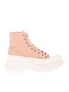 Alexander Mcqueen Pink Leather Tread Slick High Sneakers