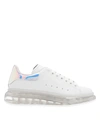 ALEXANDER MCQUEEN OVERSIZE SNEAKERS IN WHITE AND HOLOGRAPHIC