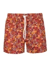 KITON RED AND ORANGE MAN SWIMSUIT WITH TILE PATTERN,UCOM2CX08S14 58