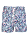 KITON LIGHT BLUE AND PINK MAN SWIMSUIT WITH TILE PATTERN,11712394