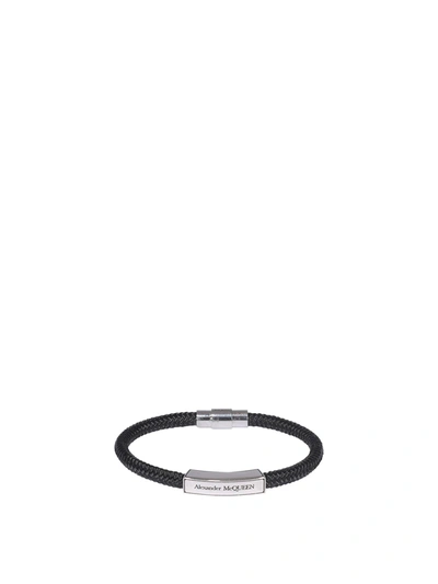 Alexander Mcqueen Cord Bracelet In Black