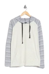 Burnside Colorblock Raglan Sleeve Hoodie In H.ecru