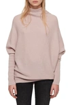 Allsaints Ridley Funnel Neck Wool & Cashmere Sweater In Baby Pink