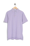 Peter Millar Dunn Stripe Stretch Jersey Performance Polo In Plum Stone