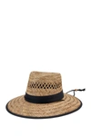 San Diego Hat Rush Straw Lifeguard Hat In Natural/black