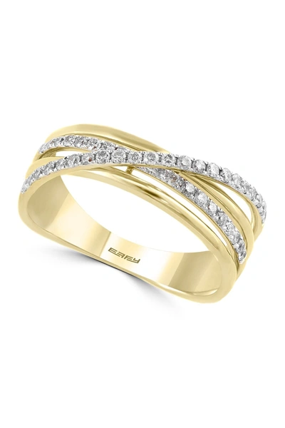 Effy 14k Yellow Gold Crossover Diamond Ring