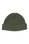 Portolano Cashmere Ribbed Cuffed Beanie In Loden