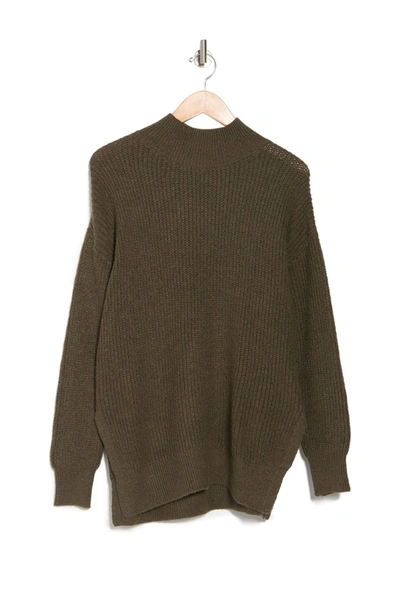 Abound Cozy Mock Neck Dolman Tunic Sweater In Olive Night