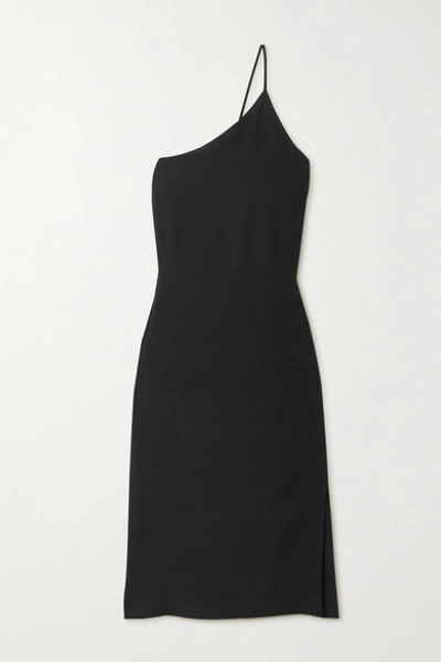 Acne Studios Asymmetric One-shoulder Slim Dress In Black