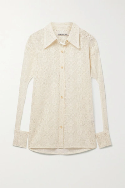 Andersson Bell Alma Cutout Lace Shirt In Ivory