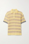 ANDERSSON BELL MOANA STRIPED OPEN-KNIT POLO SHIRT