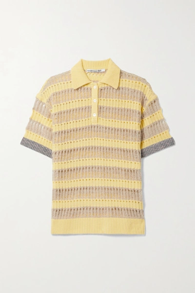 Andersson Bell Yellow & Beige Wool Bubble Knit Moana Polo