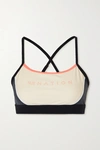 P.E NATION FORWARD PASS PRINTED RECYCLED STRETCH SPORTS BRA