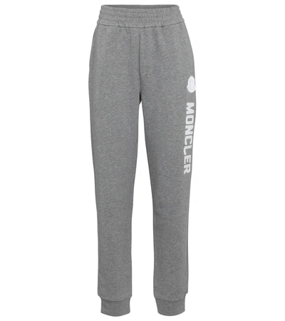 Moncler Logo Patch Ribbed Track Pants In Grey