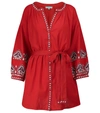 MELISSA ODABASH TANIA棉质和亚麻长罩衫裙,P00529353