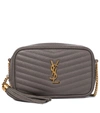 Saint Laurent Lou Camera Mini Leather Shoulder Bag In Fog/gold