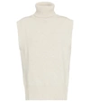 The Frankie Shop High Neck Wool Blend Knit Vest In Neutrals