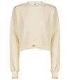 The Frankie Shop Drawstring Cotton Terry Sweatshirt In White