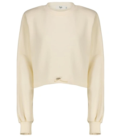 The Frankie Shop Drawstring Cotton Terry Sweatshirt In White