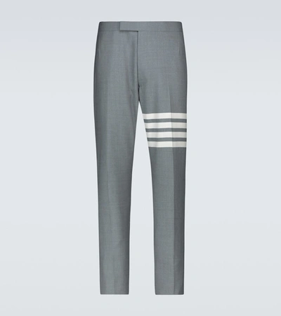 Thom Browne Uncontructed Striped Chino Trousers In Grey