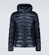 Canada Goose Black Disc Crofton Nylon Hooded Puffer Jacket In Dark Blue