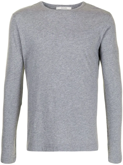 Adam Lippes Long-sleeved Cotton T-shirt In Grey