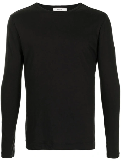 Adam Lippes Long-sleeved Cotton T-shirt In Black