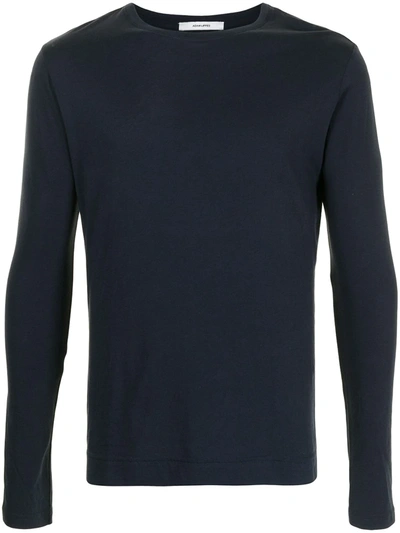 Adam Lippes Long-sleeved Cotton T-shirt In Blue