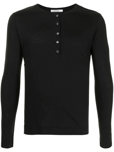 Adam Lippes Long-sleeved Cotton T-shirt In Black