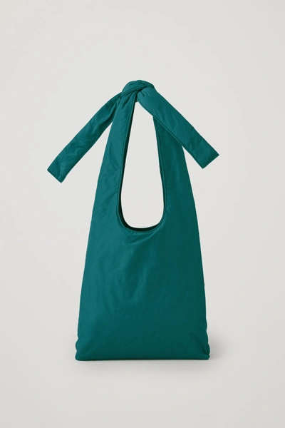 Cos Knotted Strap Mini Shopper In Turquoise