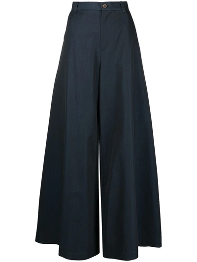 Société Anonyme High-waisted Wide-leg Trousers In Blue