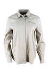 BRUNELLO CUCINELLI BRUNELLO CUCINELLI WOMEN'S BEIGE COTTON SHIRT,M0091MO316C7498 M