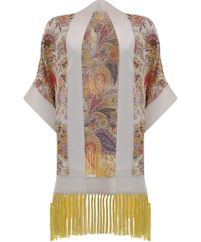 Etro Kesa Silk Fringe Kimono In Multicolor