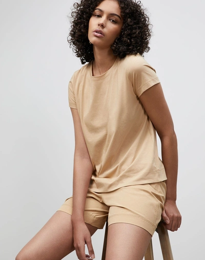 Lafayette 148 Plus-size Modern Tee In Cotton Jersey In Beige