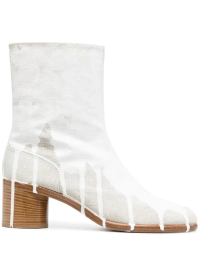 Maison Margiela Men's Tabi Bianchetto Split-toe Ankle Boots In White