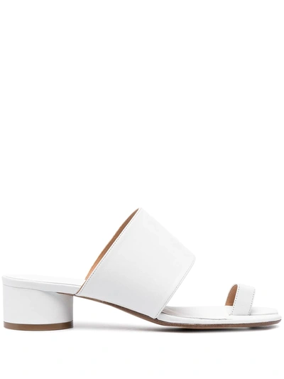 Maison Margiela Tabi Leather Split-toe Mules In White
