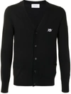 Ports V Logo-print Button-up Cardigan In Black